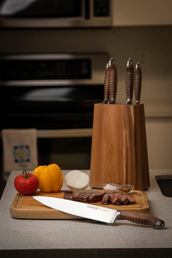 Mundial Nobilis Series, 10-Inch Chef’s Knife - Stainless Steel Blade with Ergonomic Wood Handle, Ideal for Cutting Meats, Durable & Corrosion-Resistant