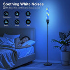 LED Floor Lamp for Living Room, Smart Floor Lamp with Bluetooth Speaker and White Noises, 1600LM Bright Modern Standing Lamp with Music Sync, Remote Control, RGB Corner Lamp for Bedroom, Office