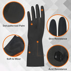 Beieverluck 10 Pairs Chemical Resistant Gloves Large Rubber Cleaning Gloves Heavy Duty Dishwashing Gloves Protective Safety Work Gloves, Medium