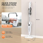 Powerful Handheld Steam Mop With 11 Accessories, 23FT Power Cord, 266℉Deep Cleaning, 2 Steam Modes & Multi-Purpose Steamer For Sealed Hard Floor, Laminate, Marble, Stone Floors