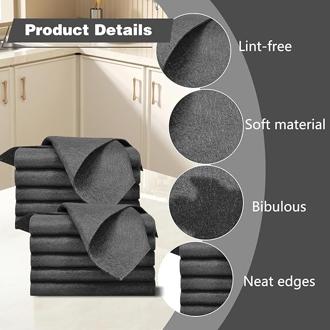 10pcs Thickened Magic Cleaning Cloth, Magic Cleaning Glass Cloth, Streak Free Reusable Microfiber Rag for Car, Window, Mirror, Kitchen (30x30cm)