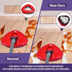 [2025 New Version] 2-Pack Oceda Scrubber Mop Heads for EasyWring 1-Tank System, Stiff-Bristle Brush Head with Built-in Scouring Pad for Deep Cleaning Floors and Tiles