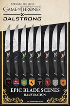 Dalstrong Steak Knife Set-8pc Set-5"- Game of Thrones™ Knife -German Premium Steel Full Tang-Professional G10 Handle-Collection Item Steak Cutting Knife