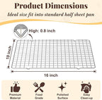 Cooling Racks for Cooking and Baking - 2 PCS 10" x 16" Grid Wire Baking Rack for Oven Cooking, Baking, Grilling, Roasting -Dishwasher Safe Bacon Rack- Fits Half Sheet Cookie Pan
