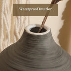 ALMA 9 in Contemporary Vessel for Room Decor Aesthetic|Decorative Black Gray Vase for Pampas Grass|Boho Vase for Coffee Table Centerpiece,Nightstand,Bookshelf,Minimalist Living Room,Bathroom Decor