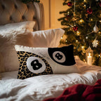 Trendy Leopard Lucky 8 Ball Pillow Covers 20x12, Cheetah Leopard Print Room Decor, Funky Preppy Leopard and Black Billiards Decorative Throw Pillow Covers for Girls Dorm Apartment，Set of 2