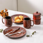 Hasense Red Coffee Mugs Set of 4, 12 oz Coffee Cups Ceramic, Latte Mug with Large Handle for Coffee, Tea, Milk and Chocolate,Easy Hold & Clean, Dishwasher & Microwave Safe