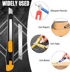 10 Pack Box Cutter Retractable, 9MM Snap-Off Blade Utility Knife, Razor Knife with Self-Lock Design, Box Cutter Knife Exacto Knife for Cutting Boxes, Carton, Cardboard, Disposal Box Opener
