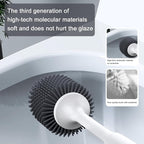 Lefree Silicone Toilet Brush and Holder,Bathroom Cleaner Brush Set,Non-Slip Handle Toilet Bowl Brush with TPR Soft Bristle,Wall Mounted/Floor Standing