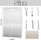 Titanium Cutting Board,Cutting Boards For Kitchen,Stainless Steel Cutting Board,Peeler,Mat,Dish Clip,For Cutting Vegetables, Meat,Fruits,Silver, 18.11x11.8 IN