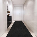 Custom Size Backed Non-Slip Area Rugs Runner, Easy Clean, Waterproof Runner Rugs for Hallway Entryway, Kitchen, Laundry, 3FT x 25FT, Black