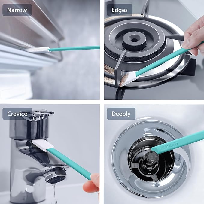 40pcs Crevice Cleaning Brush Tool, Disposable Toilet Brush for Toilet Seat Gaps, Crack and Crevice Cleaner Tools, Blue