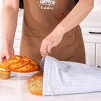 3 Pack Linen Bread Bags for Homemade Sourdough with Plastic Lined - Reusable Sourdough Bread Storage Bag