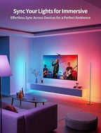 Ailofy Corner Floor Lamp, Corner Lamp Compatible with Alexa & Google Assistant, 16 Million DIY Colors, Sync with Music, App Control, Timer Setting, LED Floor Lamp for Living Room and Bedroom, Black