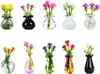 Magnetic Bud Vase Set – Mini Ceramic & Glass Vases with Strong Magnet for Fridge & Whiteboard – Decorative Small Flower Vases for Kitchen, Home or Office Décor for Women (Glass)