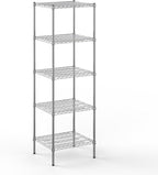 21" Deep x 24" Wide x 74" Height Wire Shelving Kit | 5-Tier | NSF Commercial Storage Rack Unit