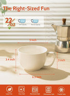 Sweese Porcelain 22oz Large Coffee Mugs Set of 4, Large Soup Mug with Handles Perfect for Coffee, Tea, Hot Chocolate, Microwave Safe, White