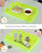 Neon Green Acrylic Tray 15x10.2 Inches - Eye-Catching Serving and Display Tray for Parties, Events, and Home Décor - Durable and Bright Organizer