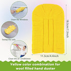 Zubebe 6 Pcs Duster Refill Reusable Fleece Duster Refills Feather Flat Dusters Multi Surface Washable Cleaning Pads Tools for Home, Blinds, Car, Pet, Furniture, Fans (Yellow)