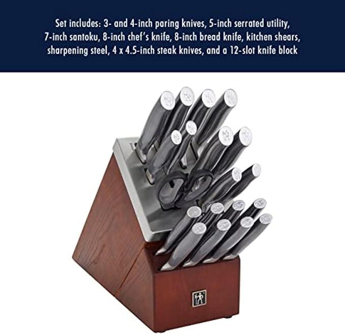 HENCKELS Graphite Razor-Sharp 13-pc Knife Set German Engineered Informed by 100+ Years of Mastery, Chefs Knife, Black/Stainless