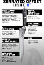 Dalstrong Serrated Offset Bread Knife - 8 inch - Gladiator Series Elite - Deli Knife - Forged German High-Carbon Steel - Bread Slicer - Slicing Knife - G10 Handle - Sheath - NSF Certified