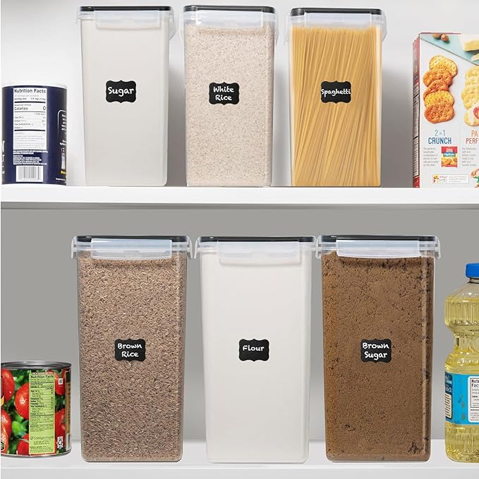 WHITE FEATHER SUPPLIES 2 PC [8.5L / 287 Oz] Extra Large Airtight Food Storage Containers with Lids - BPA Free Kitchen and Pantry Organization Containers for Baking Supplies, Cereal, Flour, Sugar, Rice