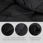 SNOWMAN Premium Down Comforter Cal King Size, Luxurious All Season Duvet Insert with Cotton Blended Fabric, 44oz Fill Weight Pinch Pleat Design Hotel Bedding Comforter (Black,108"x98")