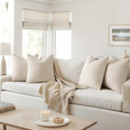 MIULEE Pack of 4 Decorative Textured Boucle Throw Pillow Covers 18x18 Inch Beige Accent Solid Pillow Cases Soft Couch Cushion Covers for Modern Farmhouse Boho Chair Sofa Bed Livingroom Home Decor