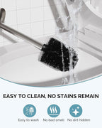 Toilet Brush and Holder Set, Stainless Steel Toilet Bowl Brush with Lid, Rust Proof Toilet Cleaner Brush with Caddy, Durable Bristles, Splash Proof, Ideal for Bathroom (1 Pack, Brushed Nickel)