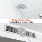 Wall Cleaner Mop with 82" Long Handled Baseboard Cleaner Tool with 3 Replacement Pads Ceiling Duster Tool for Walls Window, Floor, Ceiling, Baseboard