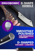 DALSTRONG Hybrid Cleaver & Chef Knife - 8 inch - Phantom Series - 'The Crixus' - Japanese High-Carbon AUS8 Steel Kitchen Knife - Pakkawood Handle - Cooking Knife - Meat Cleaver Knife - Sheath Included