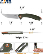 CJRB CUTLERY Folding Knife Gobi (J1906) AR-RPM9 Steel G10 Handle EDC Knife Pocket Knife for Men Green Handle