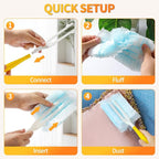 30 Count Electrostatic Duster Refills Compatible with Swiffer,Multi-Surface Dusting Refills,Microfibre Duster for Cleaning with 1Pcs Short Handle,Unscented