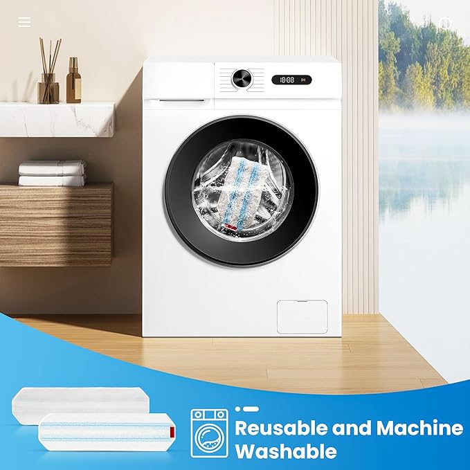 4 Pack Microfiber Mop Pad for O-Cedar H2prO Flat Mop System, Reusable Mop Head Replacements, Machine Washable (White*4P)