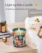 M&SENSE Fir & Pine Scented Holiday Candle 55 Hours Long Lasting Wood Scent Gift for Christmas, 9.9oz All Natural Soy Wax Clean Non Toxic Candle for Housewarming & Stress Relief