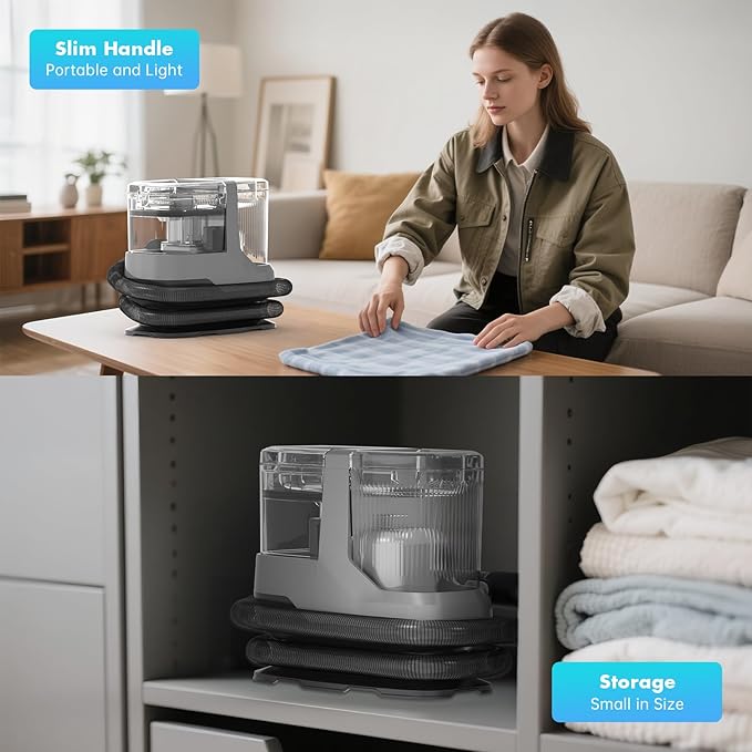 Carpet Cleaner Machine,17Kpa Suction Portable Upholstery Deep Cleaner，Auto and Home Detailer,Self-cleaning Tool and Shoes Cleaning Tool.