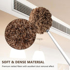 Ceiling Fan Cleaner Duster Reusable Microfiber Ceiling Fan Blade Cleaner Removable Duster with Extension Pole Adjusts 13 to 49.7 Inch for Cleaning Walls Furniture Door Window Top (Beige Brown)
