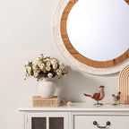 Ceramic Flower Vase Home Decor - Small Farmhouse Table Vases Rustic Vintage Living Room Kitchen Bedroom Decorations for House Book Shelf Office Coffee Desk Dining Fireplace (6" Rustic)