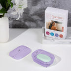 Quatish Leakproof Soap Dish with Lid & Draining Layer, Shatterproof Travel Bar Soap Holder Case Container, Portable Travel Size Toiletries Essentials for Camping, Gym, Bathroom, Clear Purple