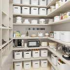 8 Pack White Storage Bins for Shelves, Plastic Storage Containers for Organizing, Stackable Storage Boxes with Handle, Storage Bins White for Classroom, Craft, Snacks, Cabinet, 9.7x6.7x5.7 inch