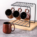 Hasense Red Coffee Mugs Set of 4, 12 oz Coffee Cups Ceramic, Latte Mug with Large Handle for Coffee, Tea, Milk and Chocolate,Easy Hold & Clean, Dishwasher & Microwave Safe