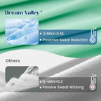 Dream Valley®Outlast®Deepsleep Cooling Comforter, Full/Queen Size, NASA-Grade Space Technology Cooling Blanket for Hot Sleepers Night Sweats, Q-Max > 0.45 Aerocool™Breathable, Mint Macaron, 90"x90"