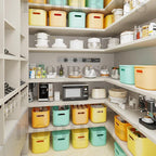 8 Pack Colorful Storage Bins for Shelves, Plastic Storage Containers for Organizing, Stackable Storage Boxes with Handle, Colored Storage Bins for Classroom, Craft, Snacks, Cabinet, 9.7x6.7x5.7 inch