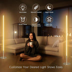 LED Corner Floor Lamp, Set of 2 Minimalist Dimmable Light with Remote, 2700-6500k Color Temperature Stepless Adjustable, 58" Tall Standing Lamp for Living Room, Bedroom, Office, Silver