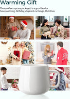 Teocera Coffee Mugs Set of 4-12oz Chip-Resistant Ceramic Cups with Ergonomic Handle | Dishwasher & Microwave Safe White Mugs | Keeps Beverage Hot, Perfect for Family Kitchen & Holiday Gifts