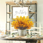 10Pcs Artificial Babys Breath Flowers, Orange Fall Flowers, Fake Silk Flowers for Home DIY Floral Arrangement Table Centerpiece Fall Thanksgiving Autumn Decoration