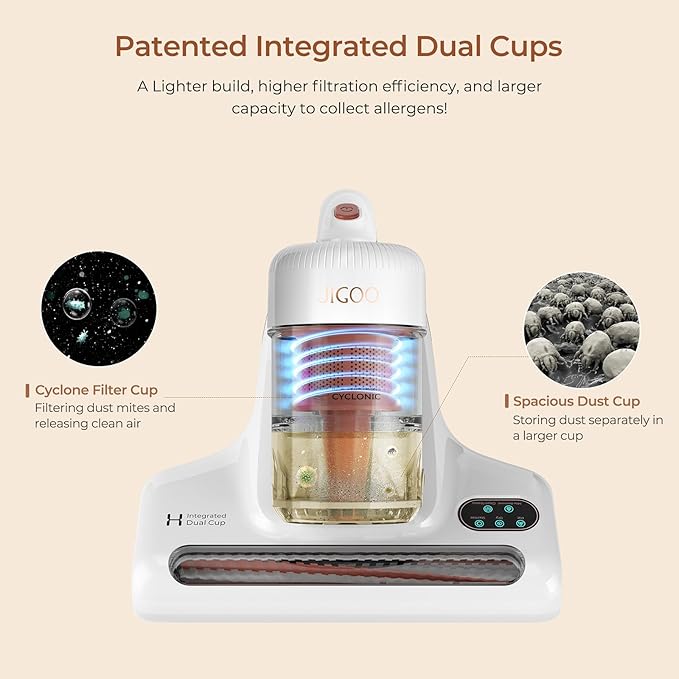 J200 Improve Sleep Mattress Vacuum Cleaner Uv Sanitizing, Deep Cleaning Bed Vacuum Non-Destructive Fabrics, 99.9% Effective Filtration for Allergy Sufferers