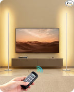 EDISHINE Modern Minimalist Floor Lamp, 2-Pack Adjustable Led Corner Lamps, Dimmable with 7 Color Temperatures (3000K-6000K), 57.5" Height for Bedroom, Living Room, Office, Silver