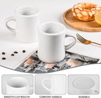 11oz Ceramic Coffee Mug set Stoneware Coffee Cups Set for Restaurant, Diner, Farmhouse, Coffee Shop, Home set of 6 (white)