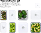 VAKUEN Premium Airtight Food Storage Containers & Vacuum Sealer Machine Starter Set, 4-piece Container with Sealer, 100% Leak Proof,Keep food fresh up to 5 times longer than non-vacuum strorage.
